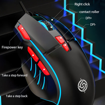 Souris de jeu USB filaire Q6