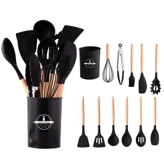 Silicone Kitchen 12-Piece Non-Stick Utensils Set