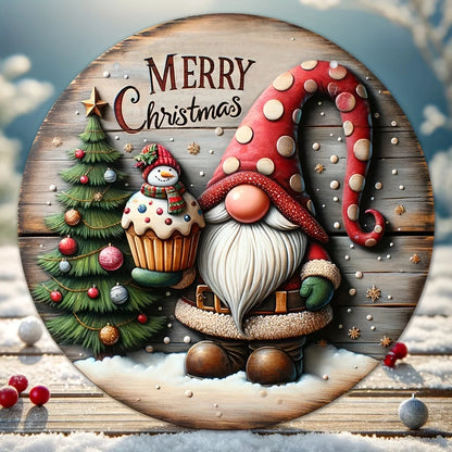 Wooden Merry Christmas Hanging Sign - Festive Holiday Decoration