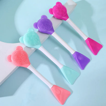 Double-Head Silicone Facial Mask Brush - Home Makeup Tool