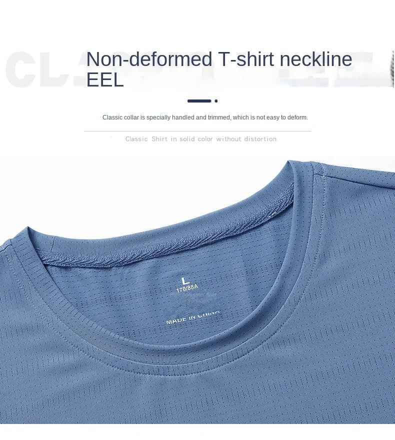 Men's Short Seleve Quick Dry Ice Silk Sport Running T-Shirts