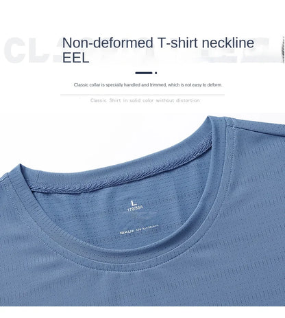 Men's Short Seleve Quick Dry Ice Silk Sport Running T-Shirts