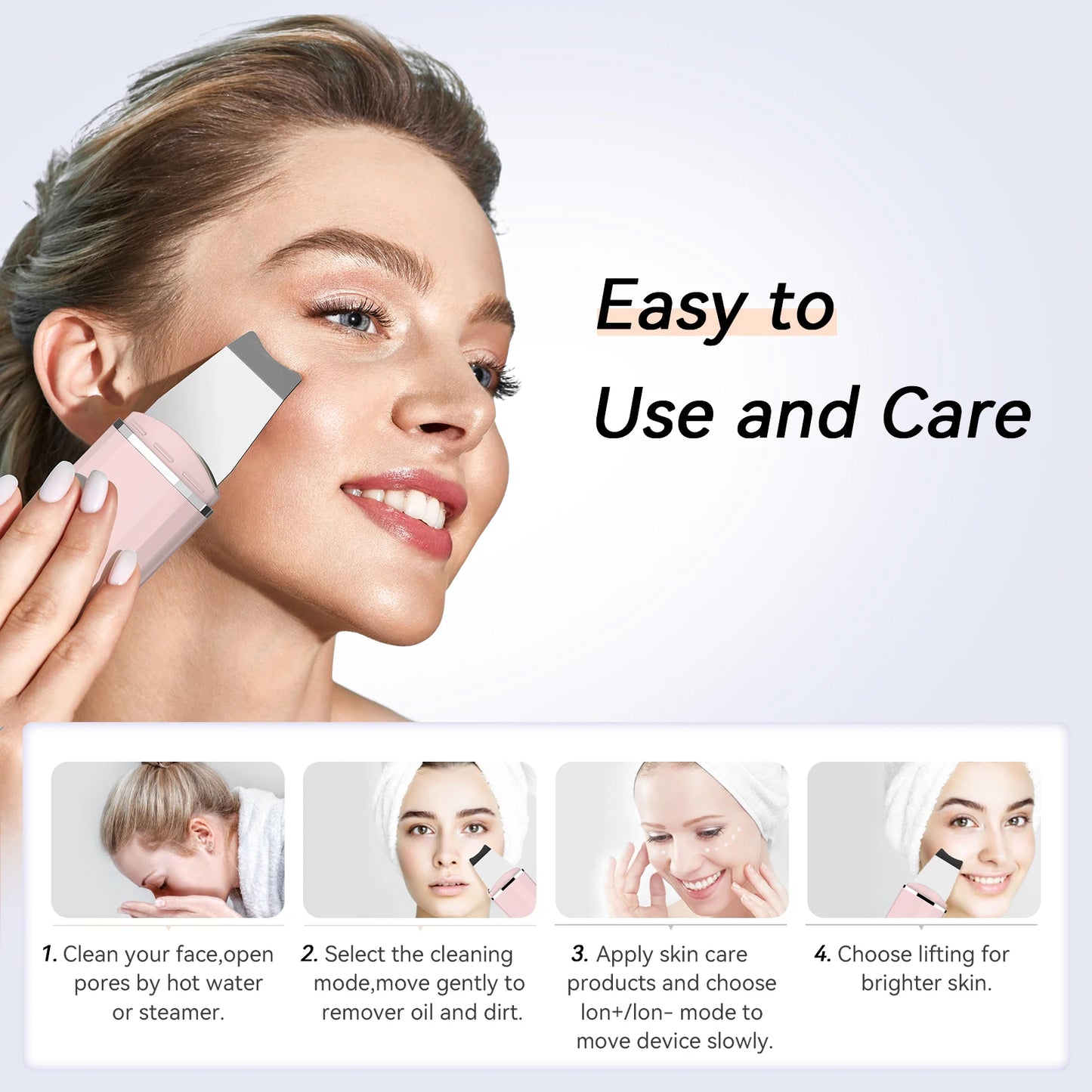 Ultrasonic Skin Scrubber - Deep Cleansing Facial Care Machine