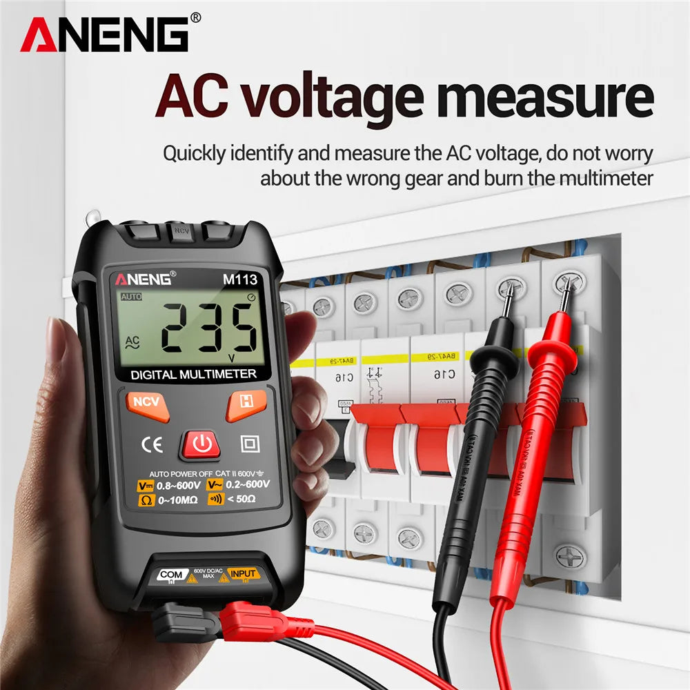 Mini multimètre numérique M113 - Compteur de tension AC/DC