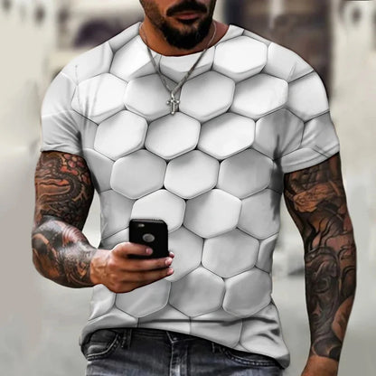 Men's 3D Hip Hop O-neck Oversized Tee