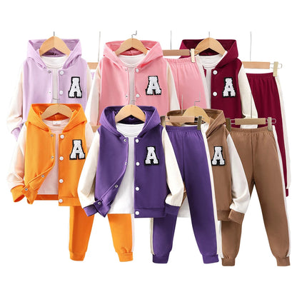 Autumn Kids Hooded Overcoat Set