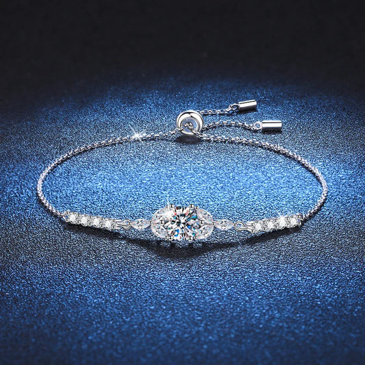1CT Moissanite Bracelet Sterling Silver