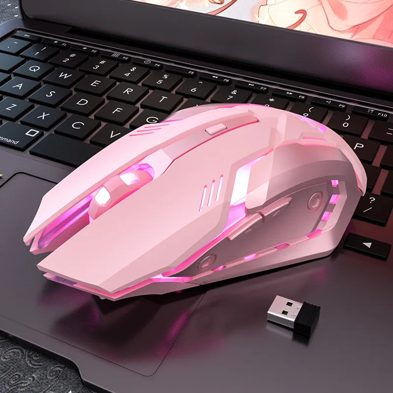 Pink Ergonomic Wired Gaming Mouse