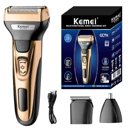 3-in-1 Rechargeable Electric Shaver Grooming Kit for Men