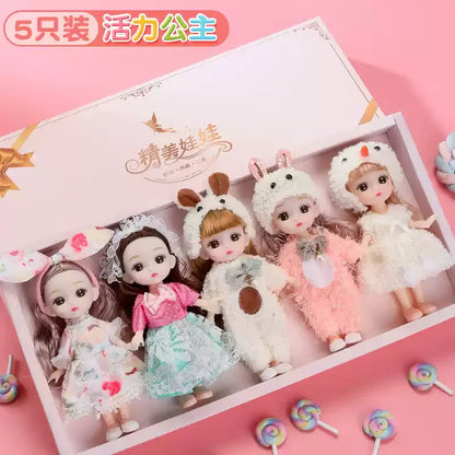 Ensemble de 5 poupées articulées BJD - 16 cm