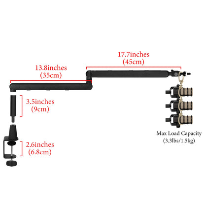 Adjustable Low-profile Arm Microphone Stand with Cable Management/Desk Mount