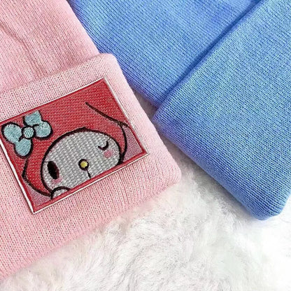 Kuromi Hello Kitty Winter Knit Hat – Cozy Gift