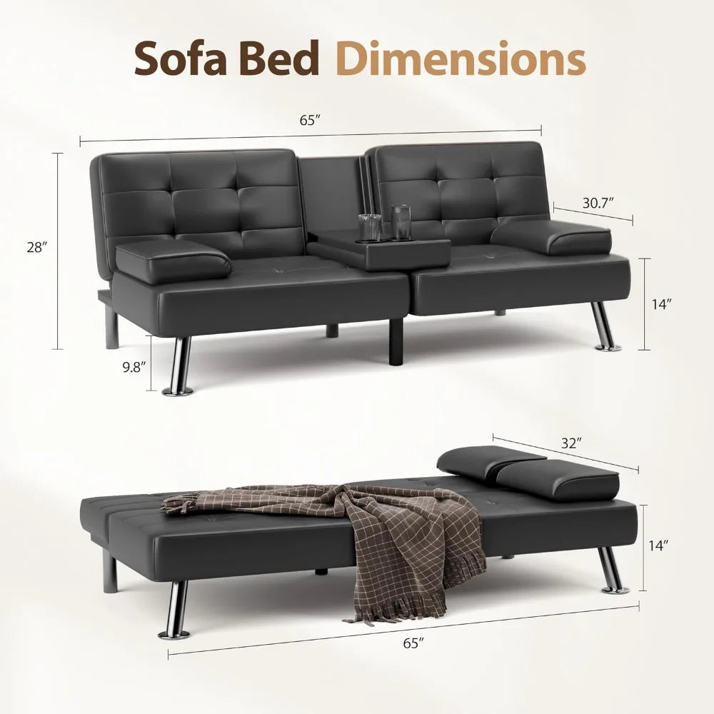 Convertible Folding Futon Sofa Bed for Living Room