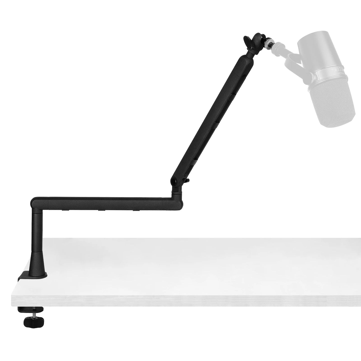 Adjustable Low-profile Arm Microphone Stand with Cable Management/Desk Mount