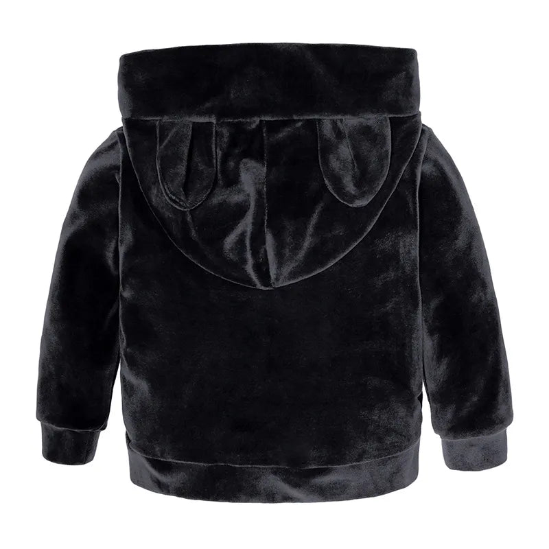 Boys Girls Velvet Hooded Baby Coats