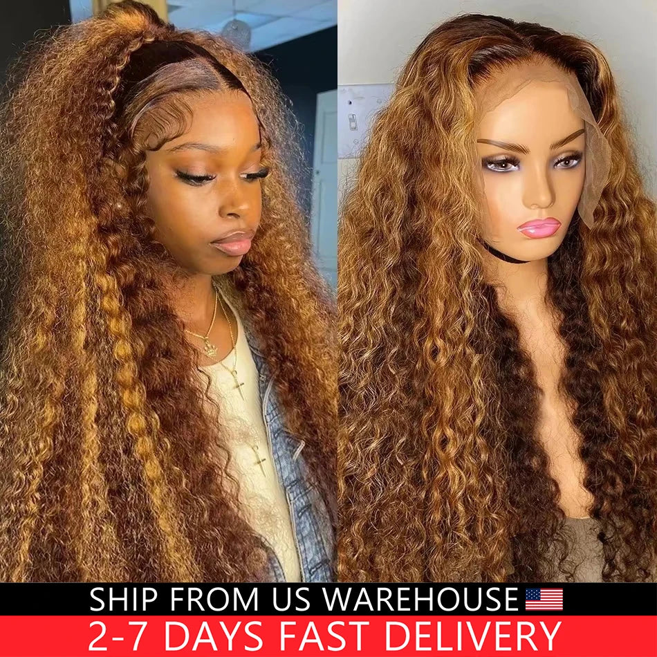 Deep Curly Frontal Closure Human Hair Lace Wig