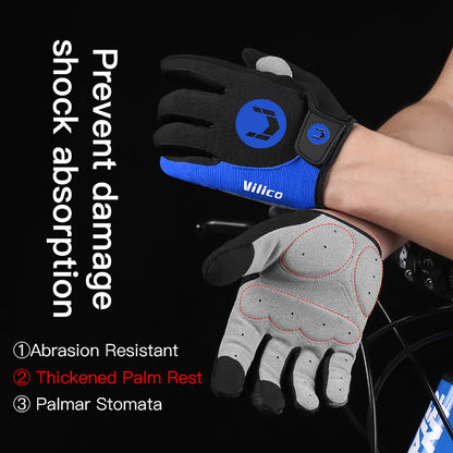 Breathable Anti-Slip Full Finger Cycling Gloves –  Anti-Shock