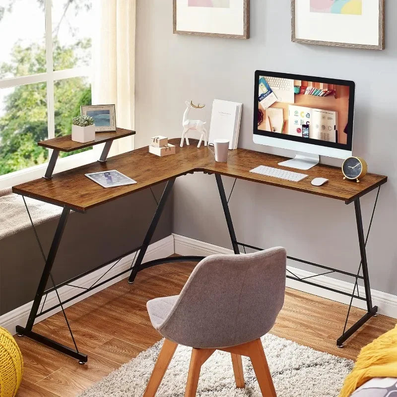 L-Shape Home Office Desk with Storage