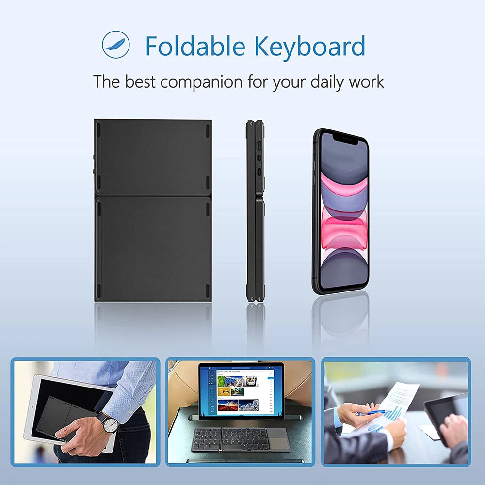 Mini Folding Bluetooth Keyboard with Touchpad