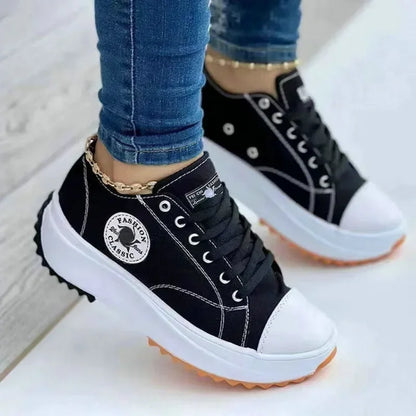 Ladies Breathable Flat Canvas Shoes