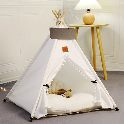Gemütliches Tipi-Bett für Haustiere mit Kissen