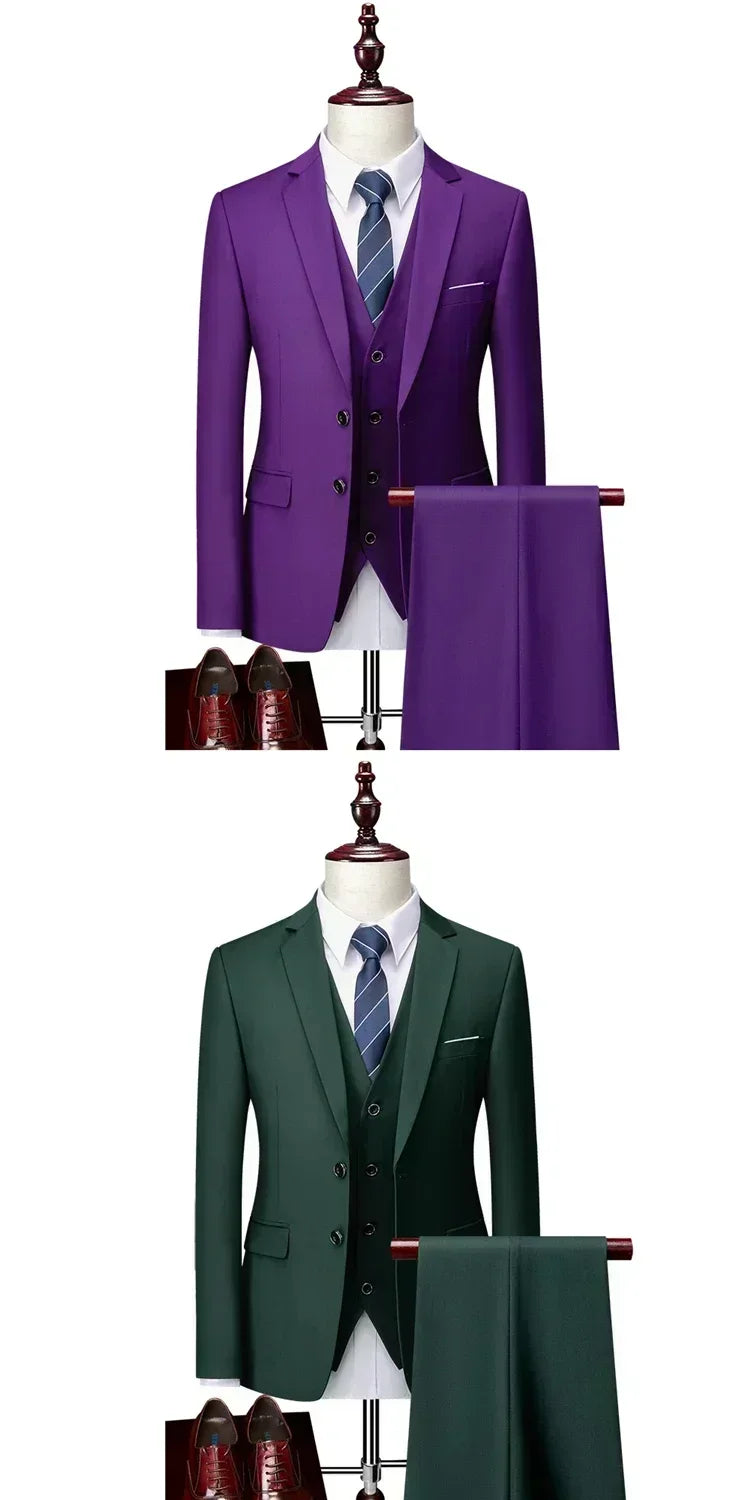 Lässiger dreiteiliger Hochzeitsanzug für Herren