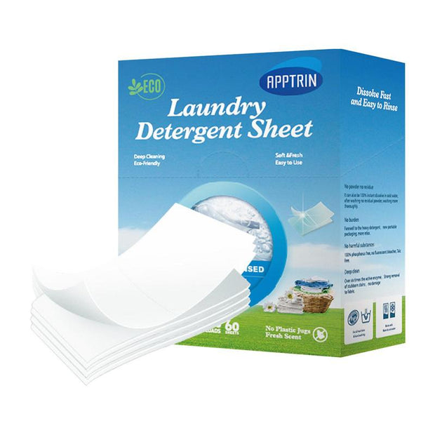 60-Pack Natural Laundry Strips: Deep Cleaning for Home & Travel