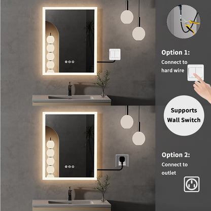 Miroir de salle de bain LED 16x20 pouces