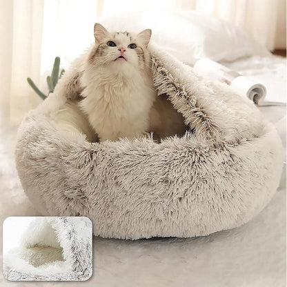 Soft Plush Pet Bed with Cover Round - Pet Mattress