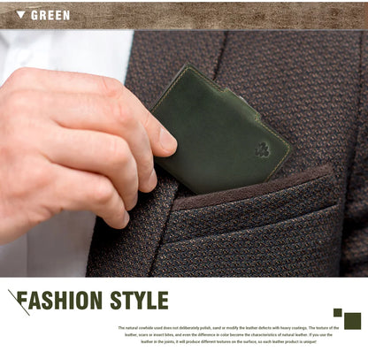 New Automatic Card Holder Genuine Leather Wallet