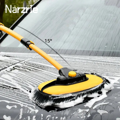 Telescoping Car Wash Mop with Retractable Bent Handle