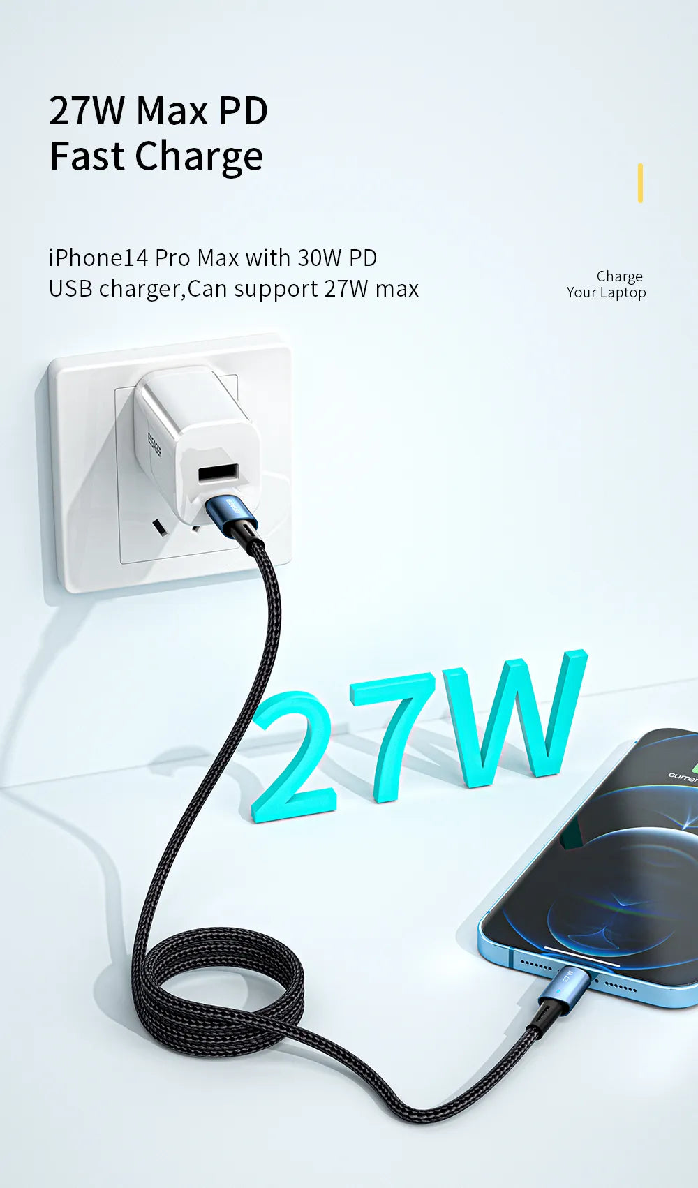 20W Fast Charging C Cable for iPhone 14-11 Pro Max