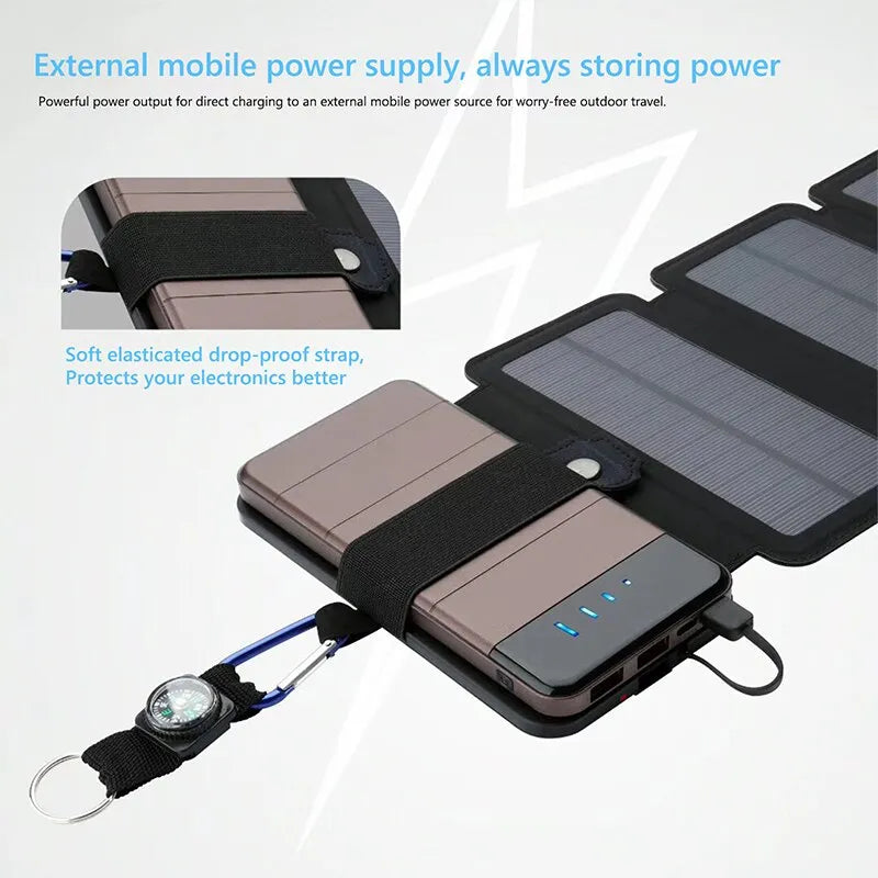 Faltbares Solarpanel, tragbar, leistungsstarkes USB-Laden