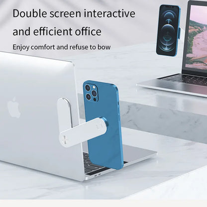  Dual-Screen Laptop Stand with Folding Phone Holder