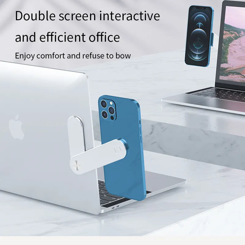  Dual-Screen Laptop Stand with Folding Phone Holder