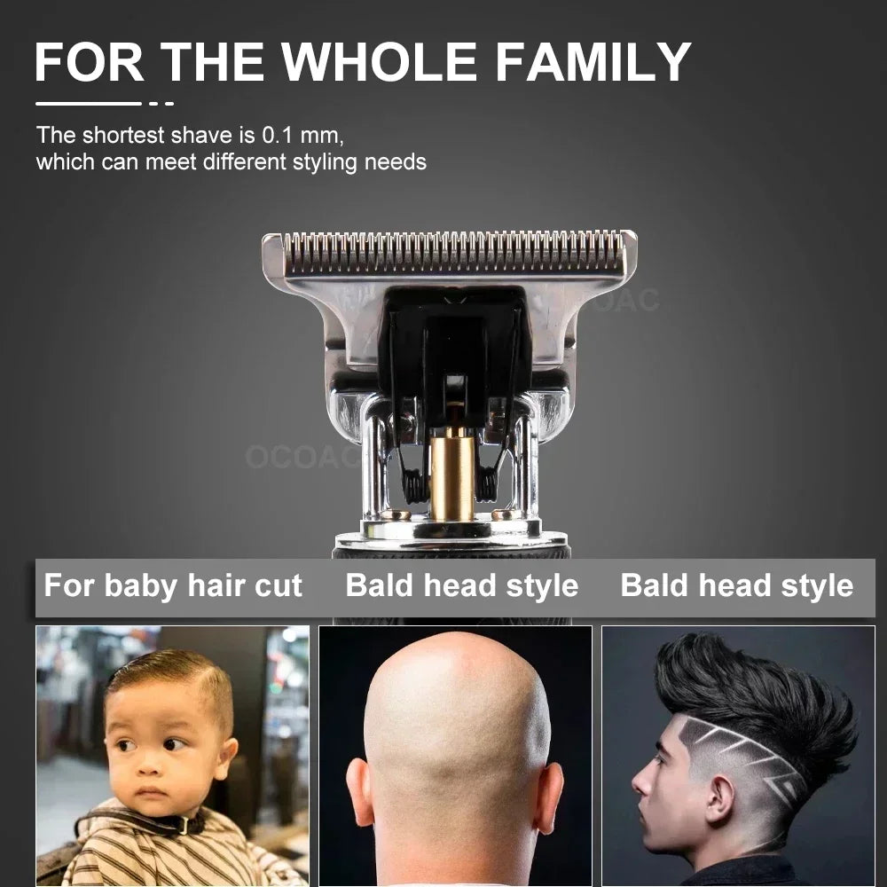 Machine de coupe de cheveux professionnelle sans fil T9 - Tondeuse de barbier pour hommes