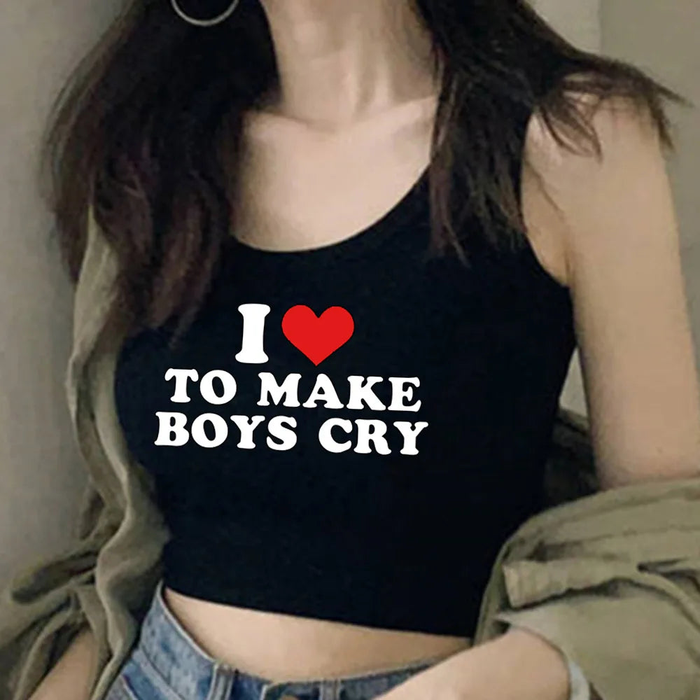 Fashion Letter Heart Print Harajuku T-shirt