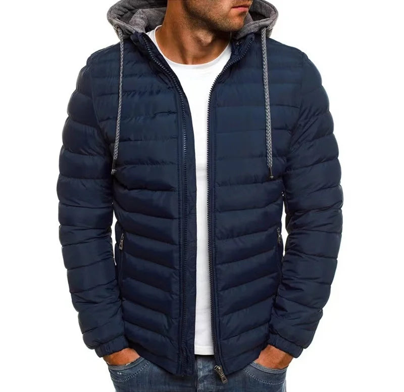 Men's Thick Warm Long Seleve Hooded Winter Zipper Jackets