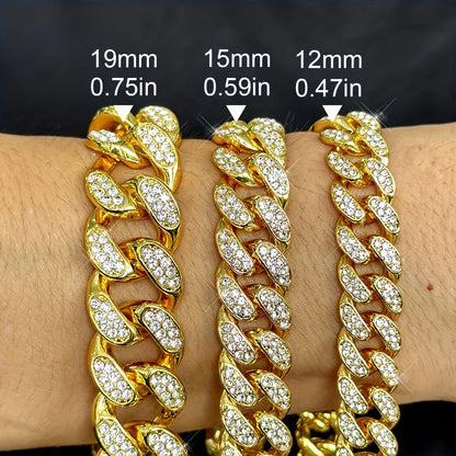 Hip Hop Rhinestone Necklace Set