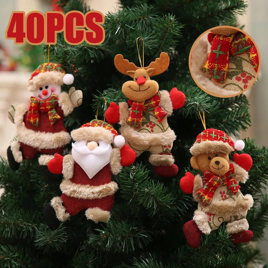 40PCS Christmas Tree Doll Ornaments Festive Hanging Gifts