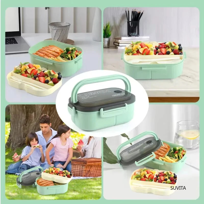 Boîte à lunch double couche avec cuillère