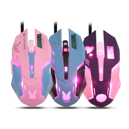 Pink Glow Mouse-Girls' Gaming Delight