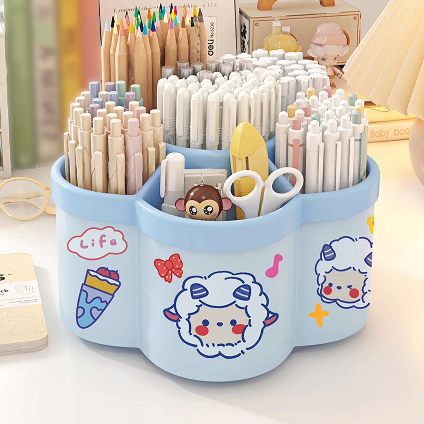 Rotating Cosmetic Brush Storage Box