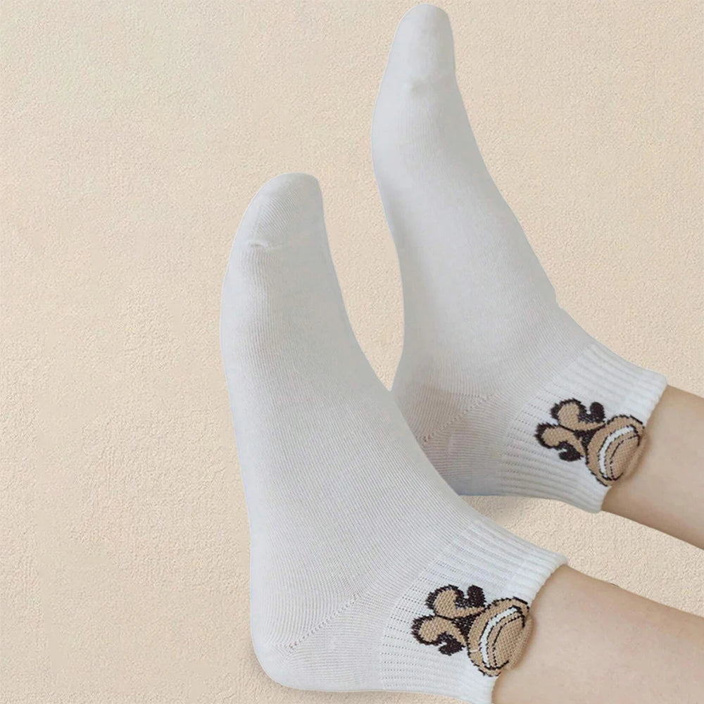 Women's Breathable Teddy Bear Ankle Socks