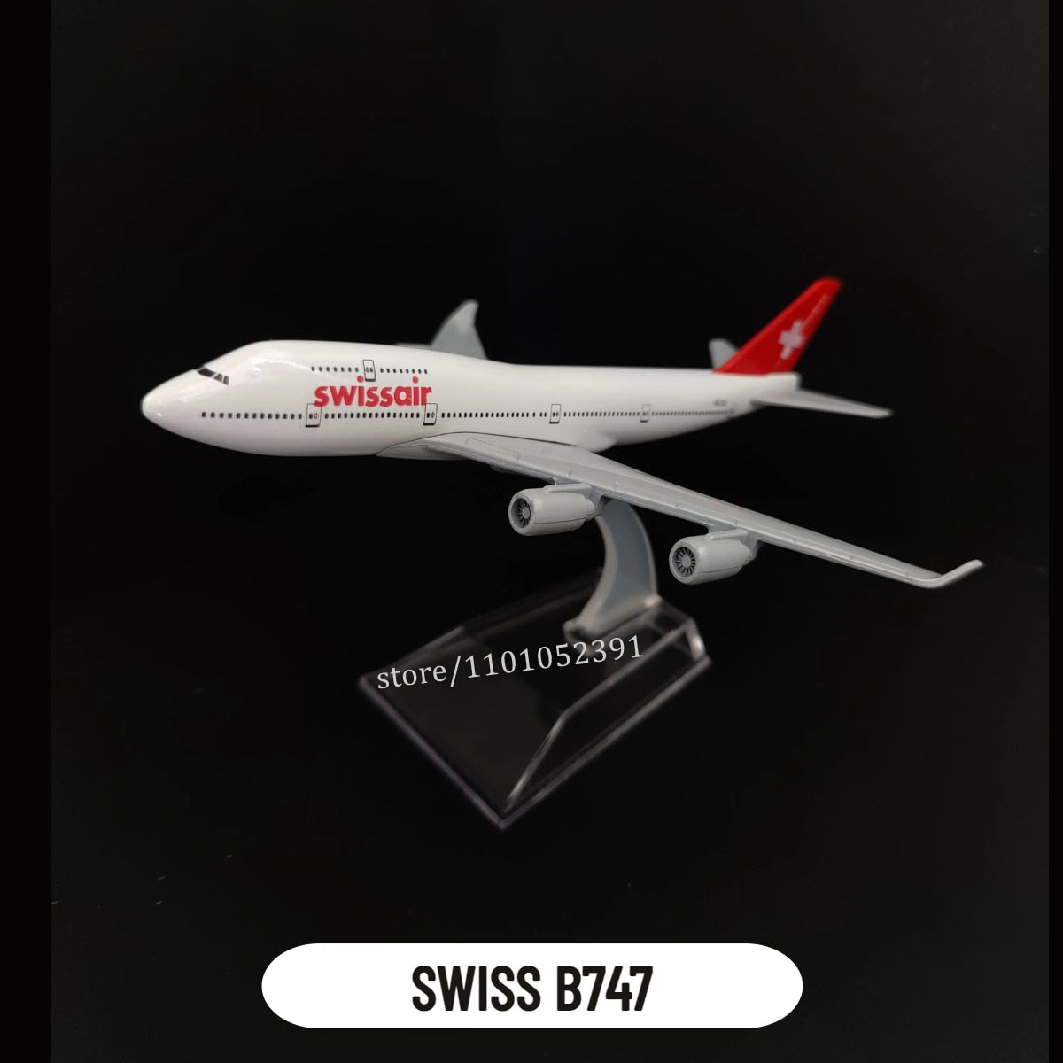 Modèle d'avion moulé sous pression Swissair B747