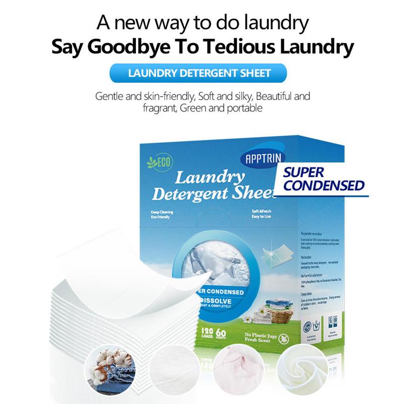 60 Natural Laundry Strips for Deep Cleaning