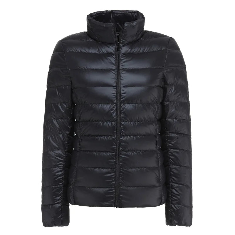 Women's Lightweight Spring Puffer Jacket - Slim Fit