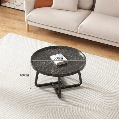 Round Coffee Table with Open Storage