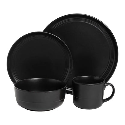 Mist Marble 16-Piece Stoneware Dinnerware Set