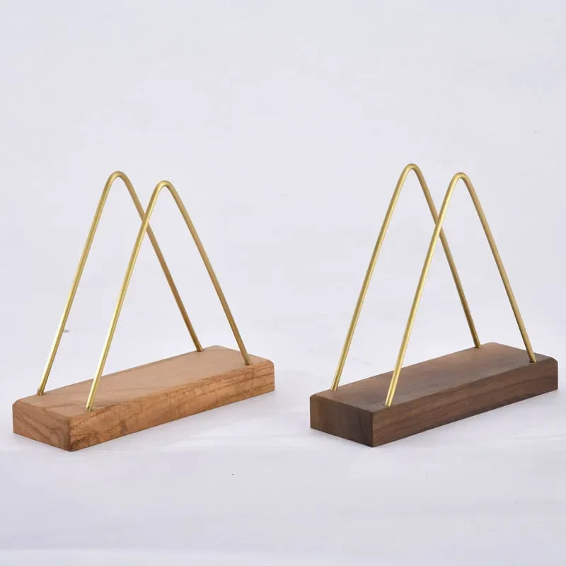 Wood & Gold Metal Tissue Holder